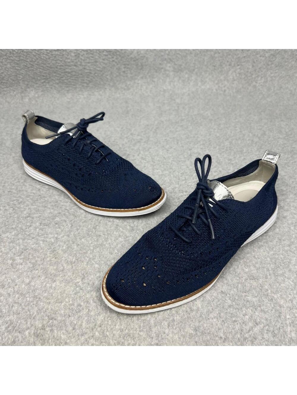 Cole Haan Originalgrand Stitchlite Wingtip Oxford Women's Oxford 6.5 Navy *